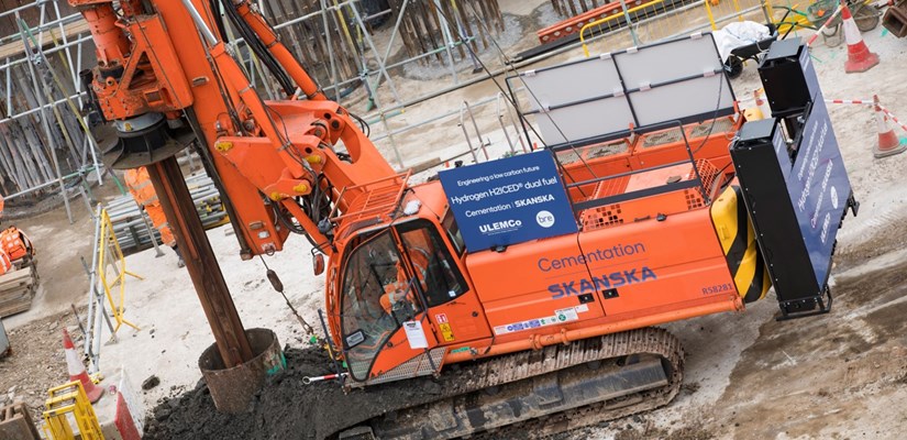 Hydrogen dual-fuel piling rig