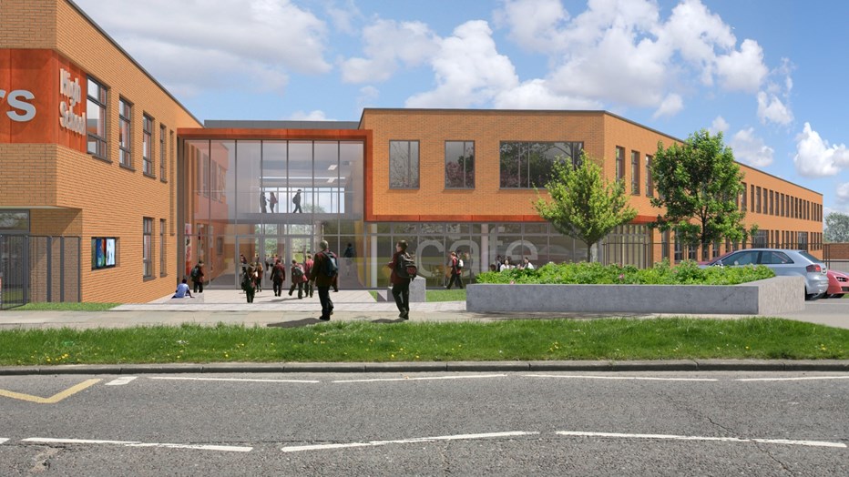 Belfairs Academy front entrance