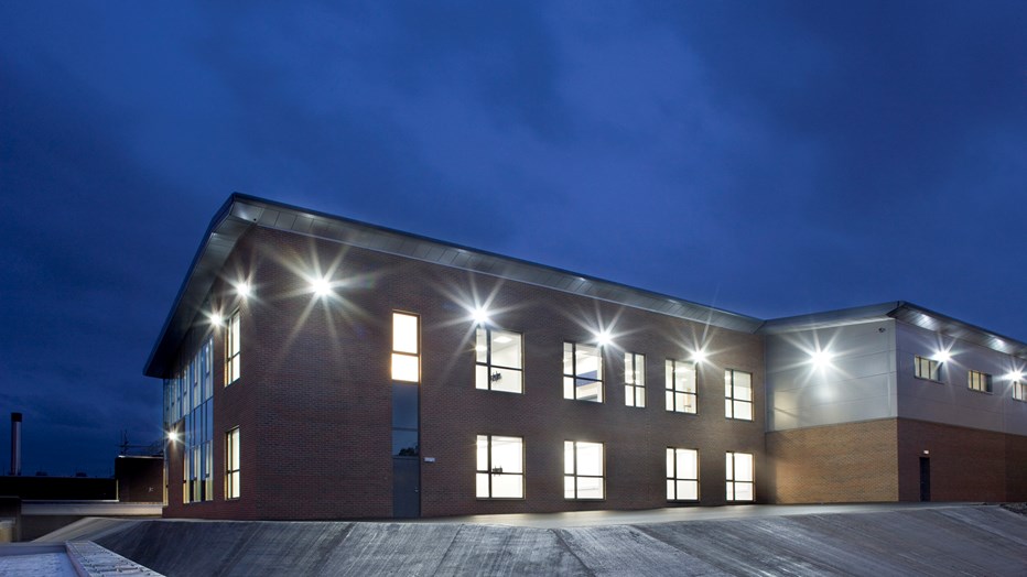 HMP Glenochil at night