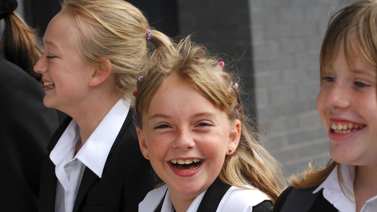 Happy children at a school playground