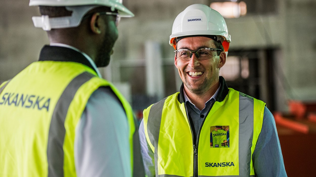 Skanska construction workers at a project 