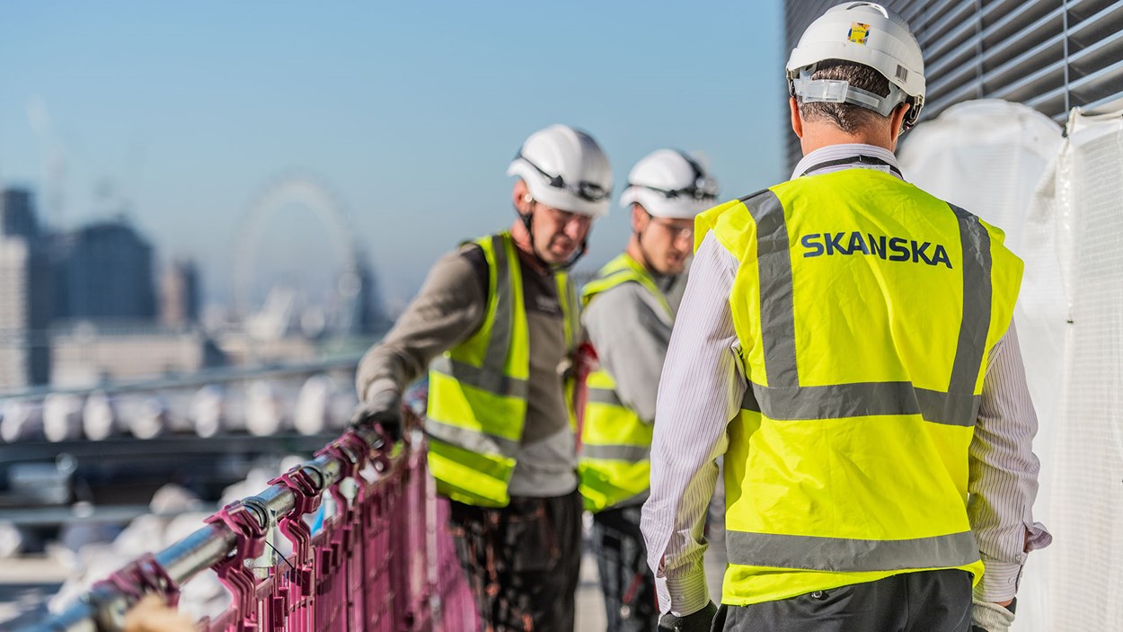 Skanska construction workers at a project