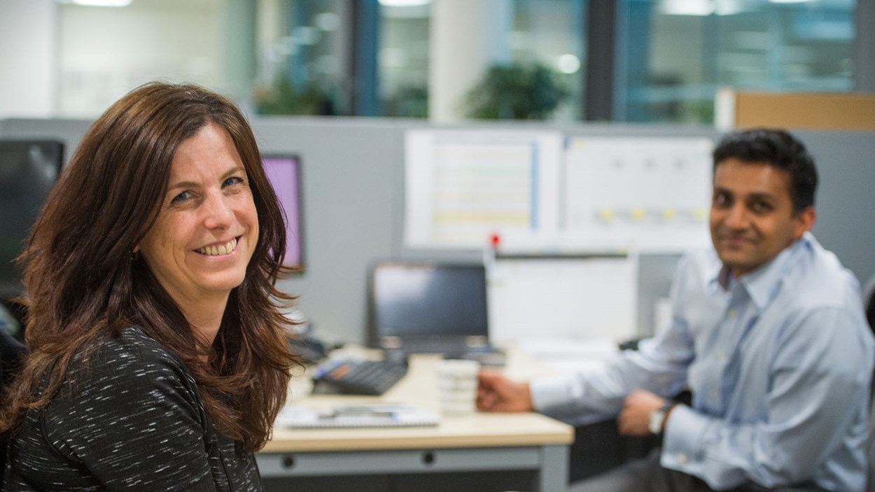 Smiling people in an office