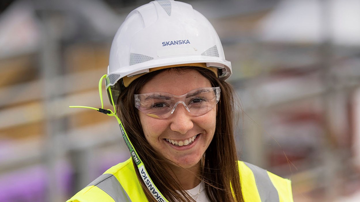 A Skanska construction worker at a project