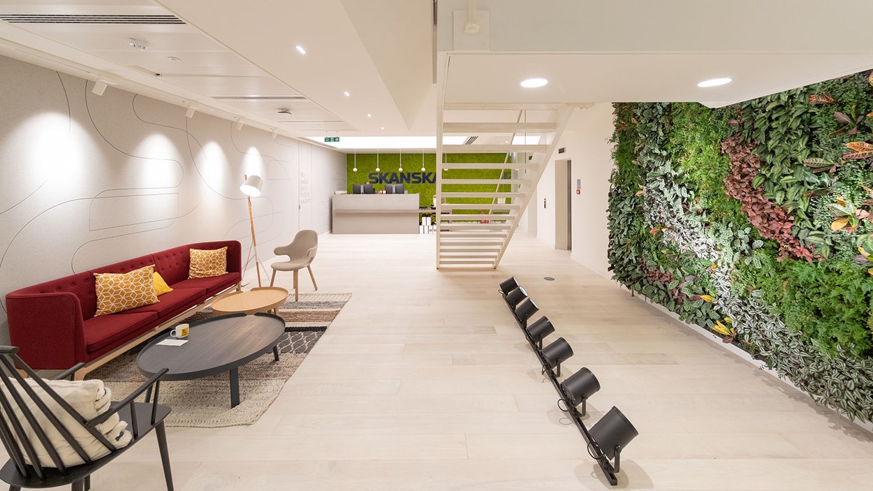 The living wall at 51 Moorgate, Skanska's London office