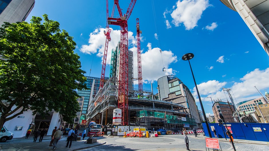 Construction work underway at One New Street Square